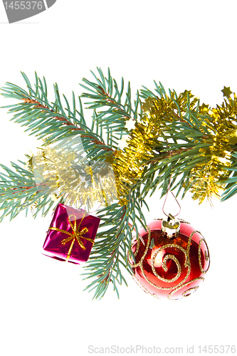 Image of decorated christmas branch