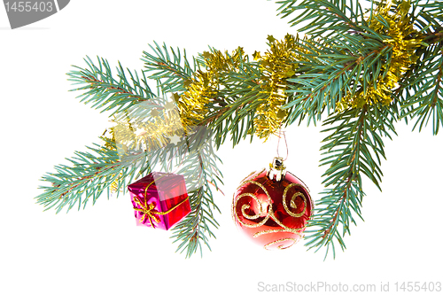 Image of decorated christmas branch