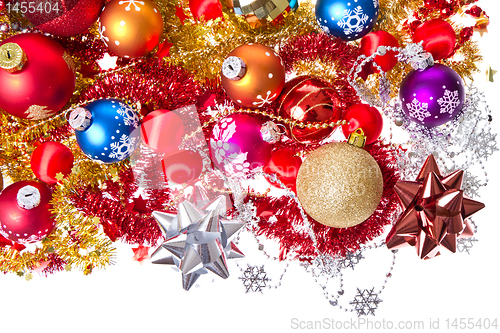 Image of christmas balls and tinsel