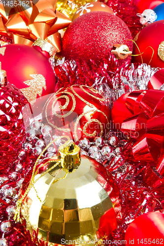Image of christmas balls and tinsel