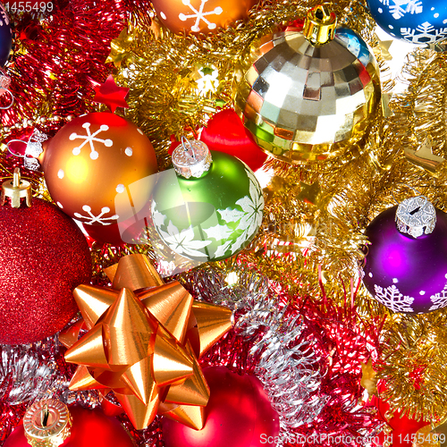 Image of christmas balls and tinsel