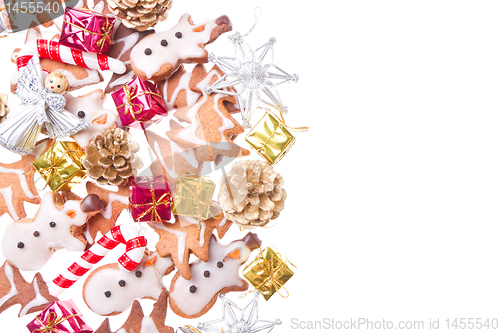 Image of ginger snowmen with christmas decoration