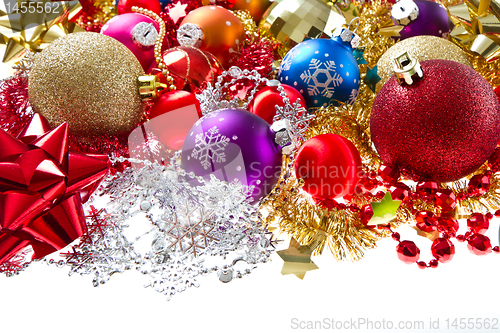 Image of christmas balls and tinsel