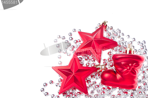 Image of christmas decoration with tinsel