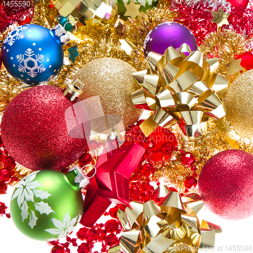 Image of christmas balls and tinsel