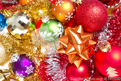 Image of christmas balls and tinsel