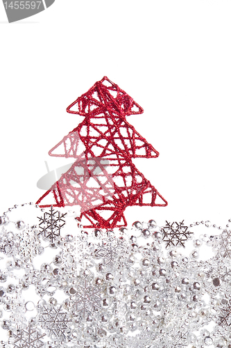 Image of christmas tree with tinsel