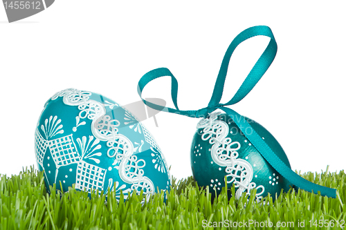 Image of easter eggs in grass