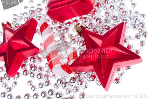 Image of christmas decoration with tinsel