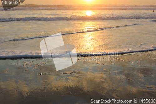 Image of sunset in the waves