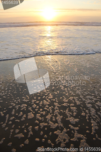 Image of reflecting sunset bubbles