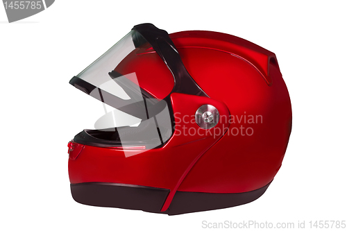 Image of Motorcycle helmet with a raised glass
