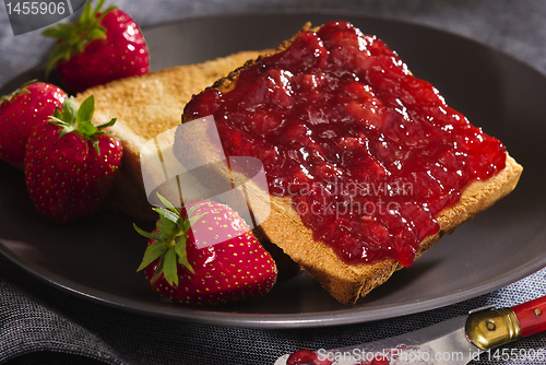 Image of toast with cherry jam