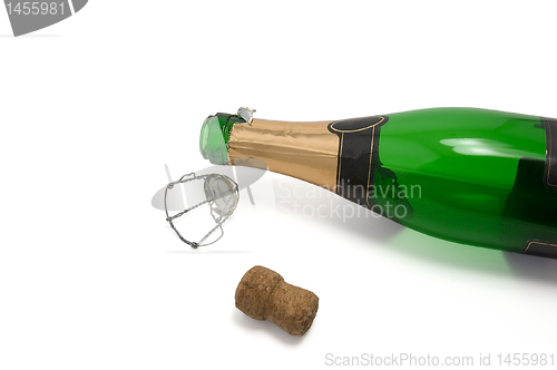 Image of Empty bottle of champagne