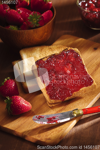 Image of toast with cherry jam