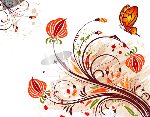 Image of Grunge flower background
