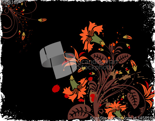 Image of Grunge flower background