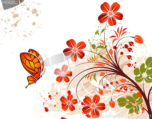 Image of Grunge flower background