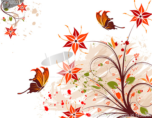 Image of Grunge flower background