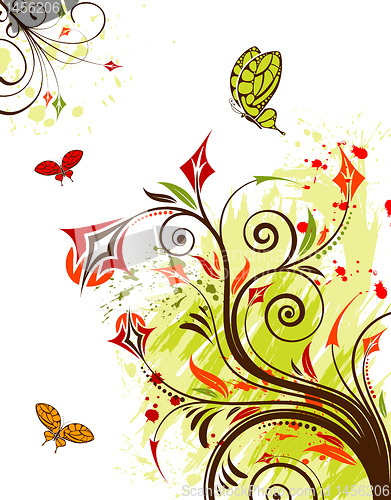 Image of Grunge flower background