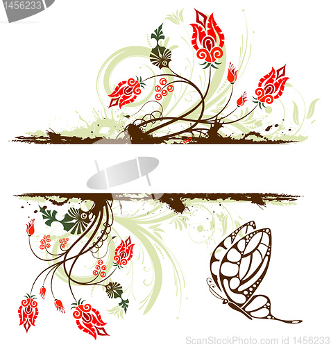 Image of Grunge flower background