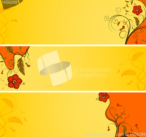 Image of Flower banner with wave