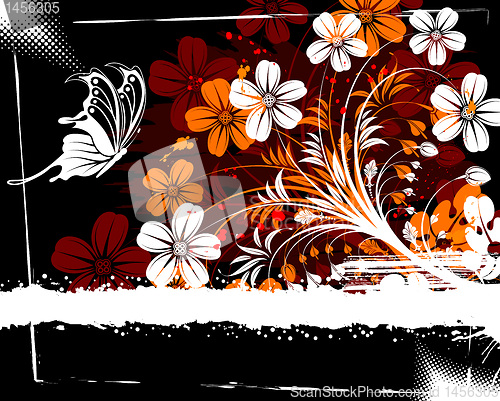 Image of Grunge flower background