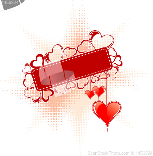 Image of Valentines Day frame with hearts