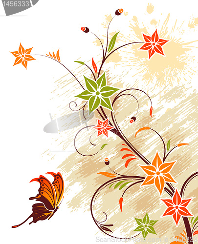 Image of Grunge flower background