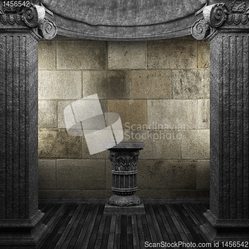 Image of stone columns and pedestal