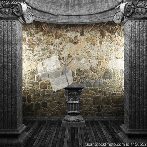 Image of stone columns and pedestal