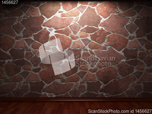 Image of illuminated stone wall