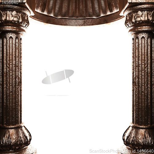 Image of bronze columns and arch