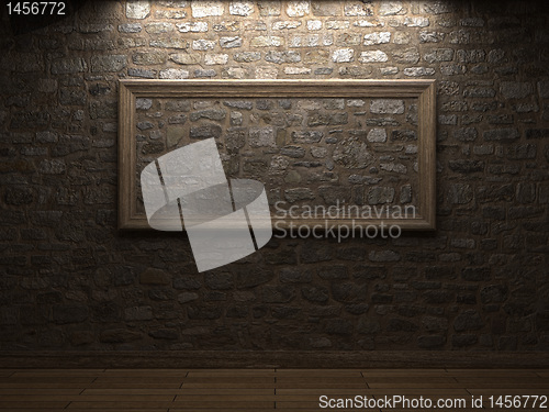 Image of masonry wall with wood frames