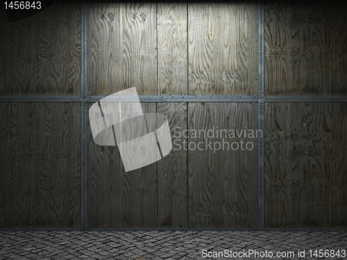 Image of illuminated wooden wall