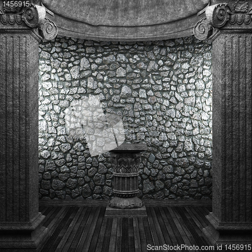 Image of stone columns and pedestal