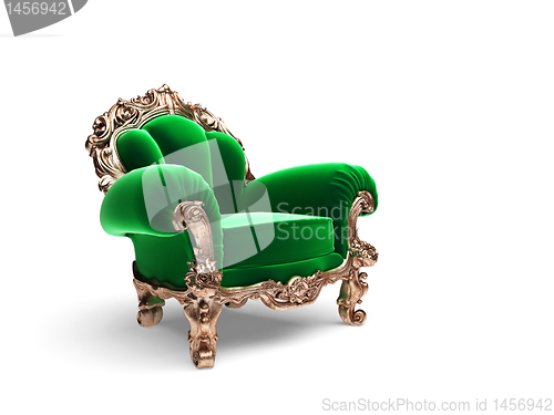 Image of isolated classic golden chair