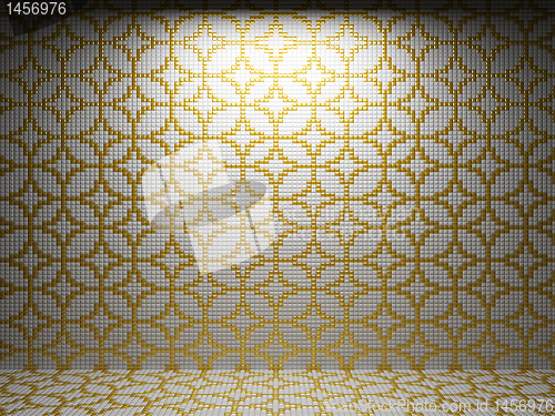 Image of illuminated tile wall