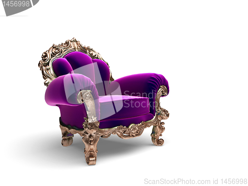 Image of isolated classic golden chair