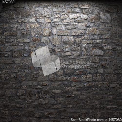 Image of illuminated stone wall