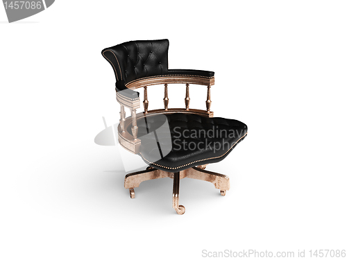 Image of isolated classic leather chair