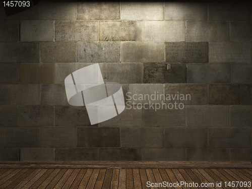 Image of illuminated stone wall