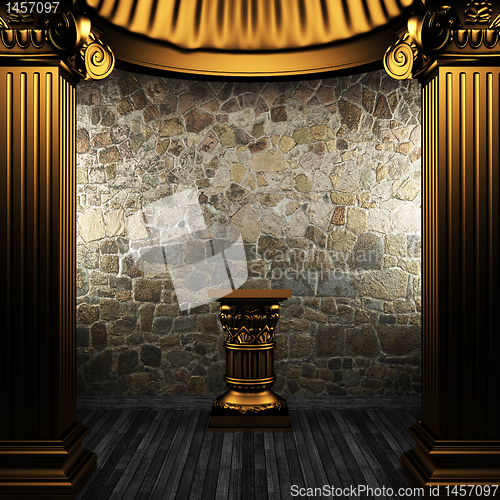 Image of bronze columns and pedestal