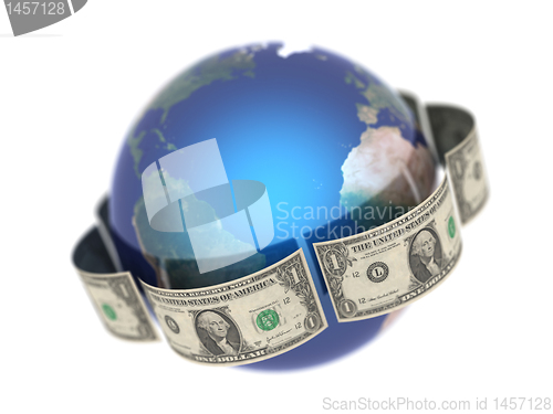 Image of Dollar covering the Earth