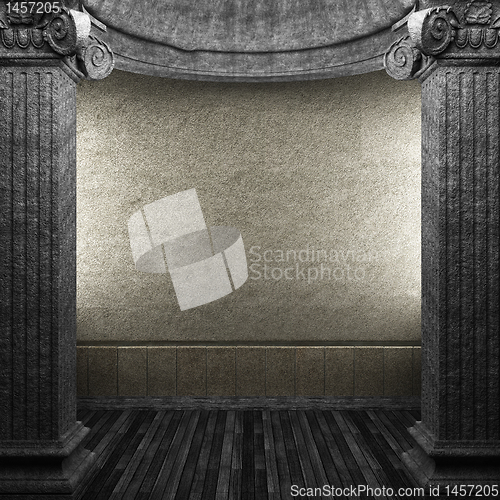 Image of stone columns and wall