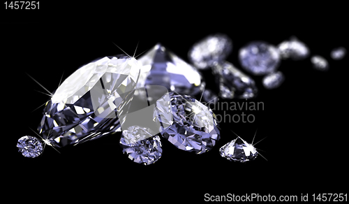 Image of Diamonds on black surface