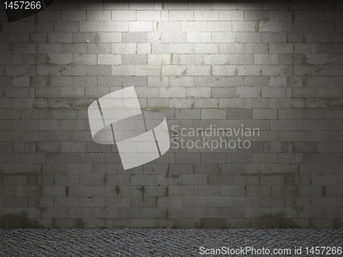 Image of illuminated stone wall