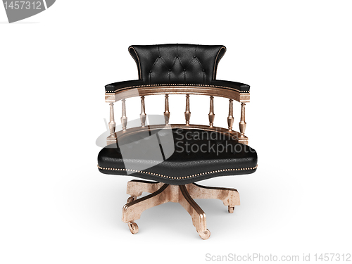 Image of isolated classic leather chair