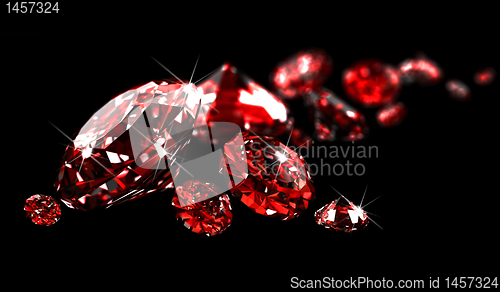 Image of Rubies on black surface