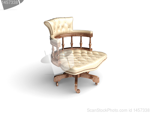 Image of isolated classic leather chair